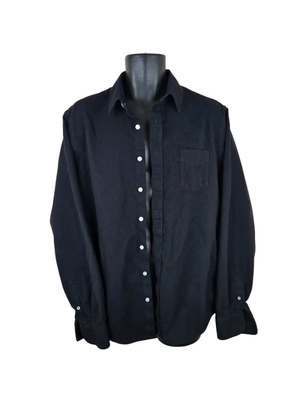 UNTUCKit Mens Black Long Sleeve Button-Up Shirt Size Large Tall 100% Cotton